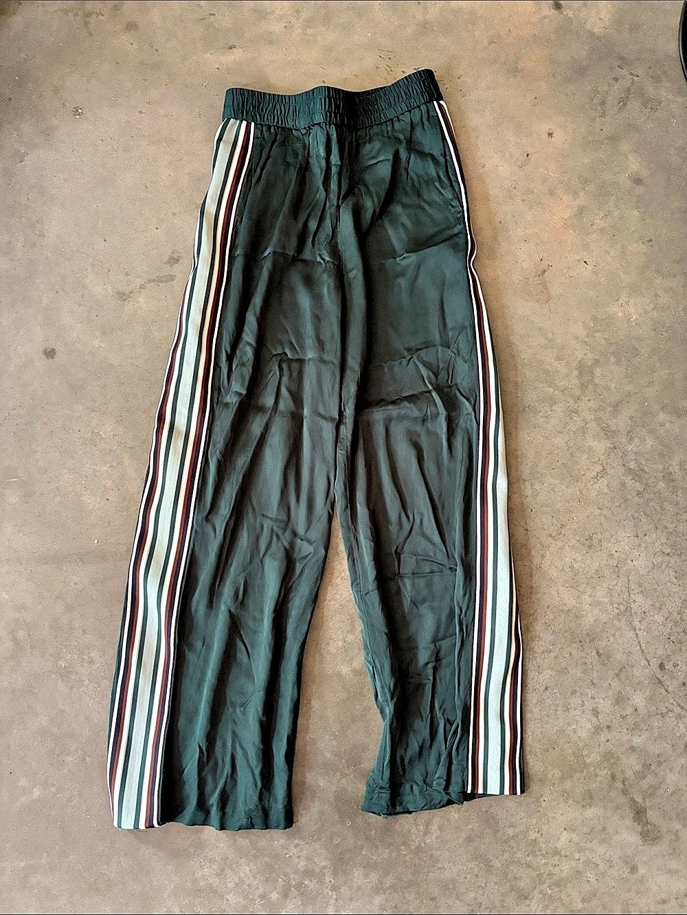 GANT Relaxed Silky Satiny Stripe Pant Green & Multicolor EU 36